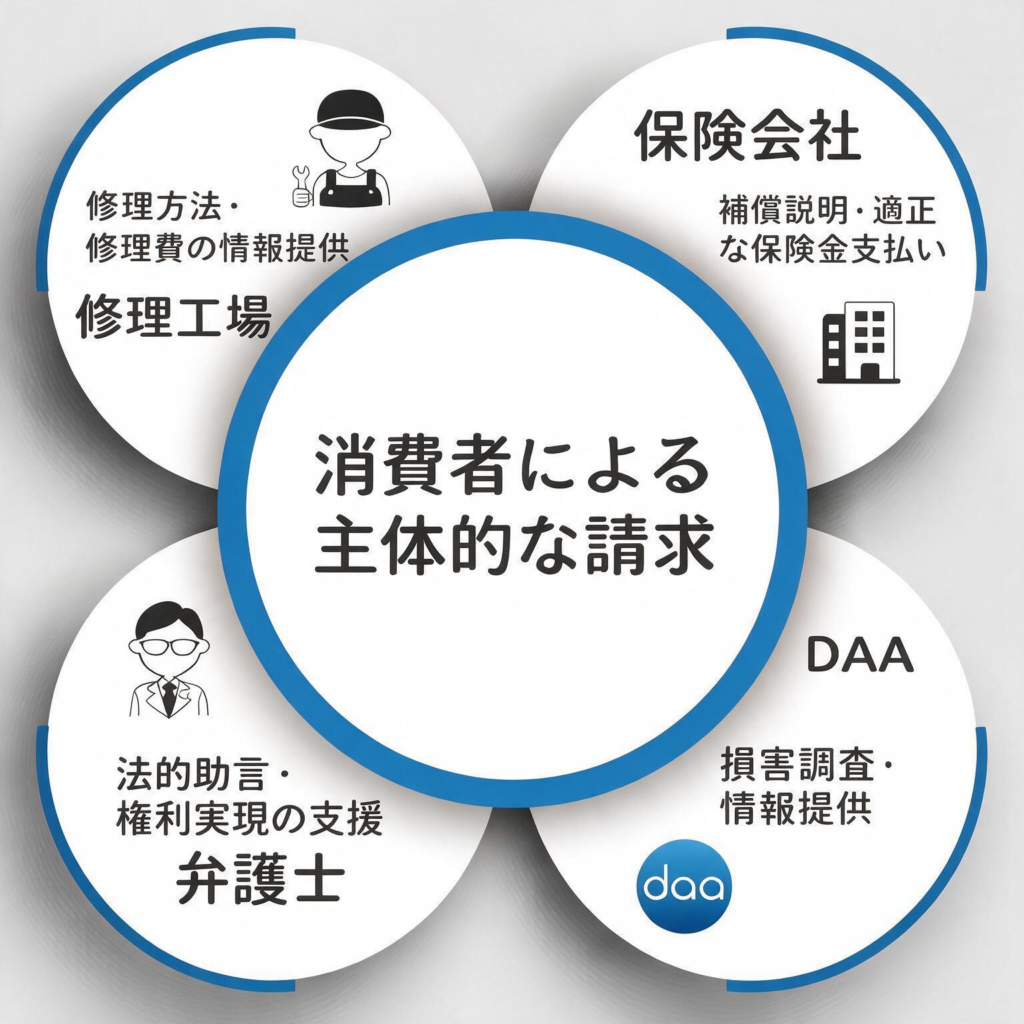 DAAが目指す消費者主体の保険金請求の概念図